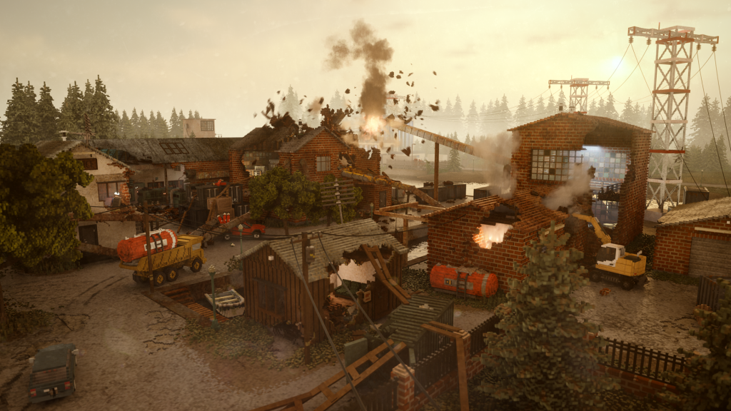 Wide shot of one of Teardown's early levels