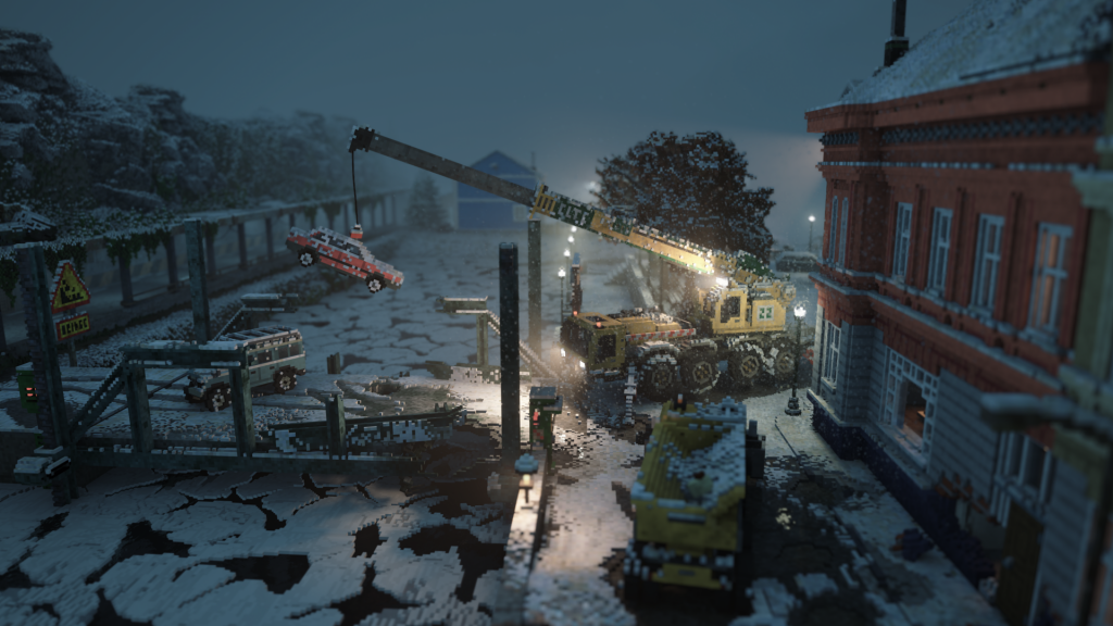 Teardown night level, crane.