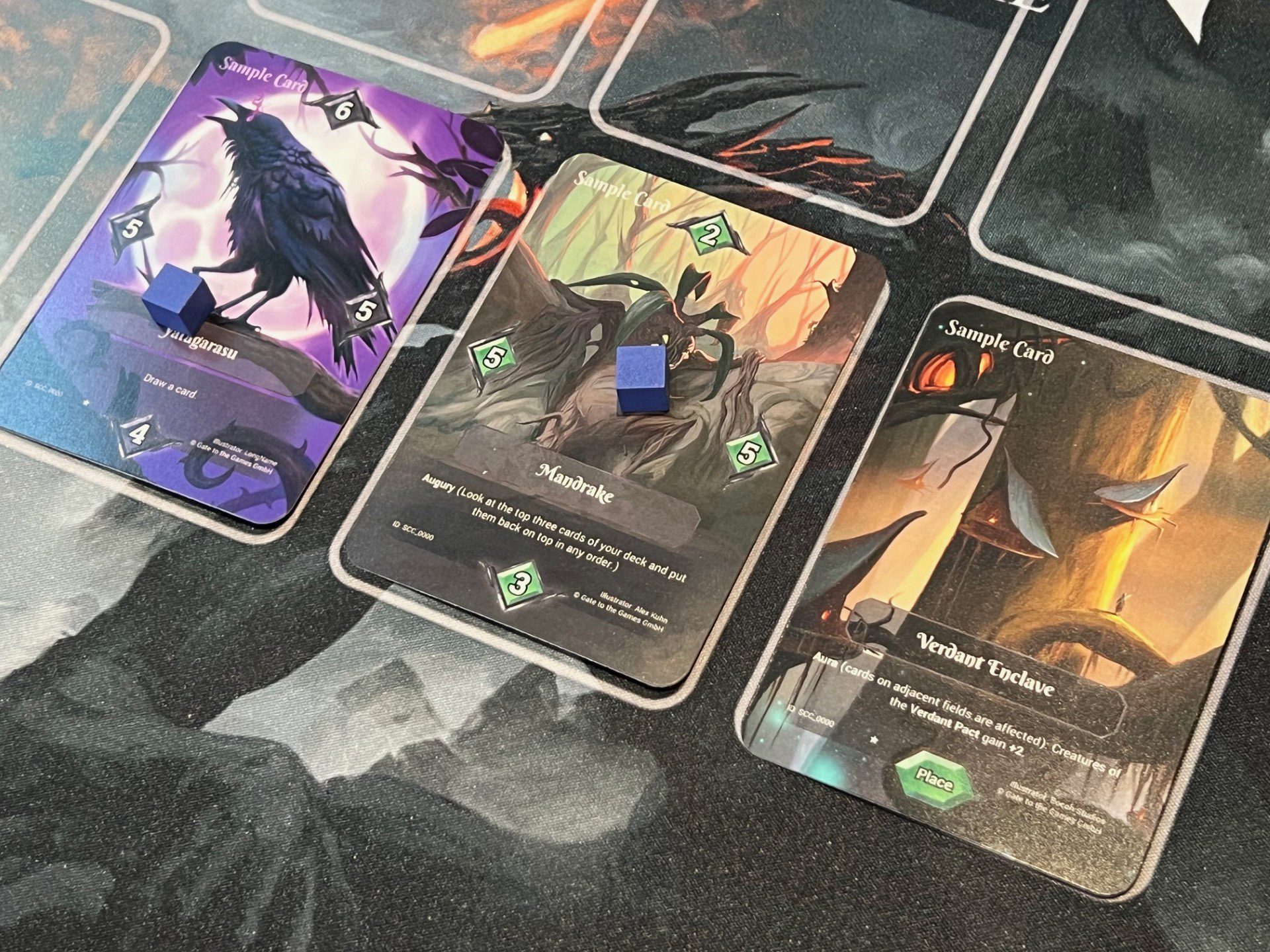 Neverrift cards in play with tokens.