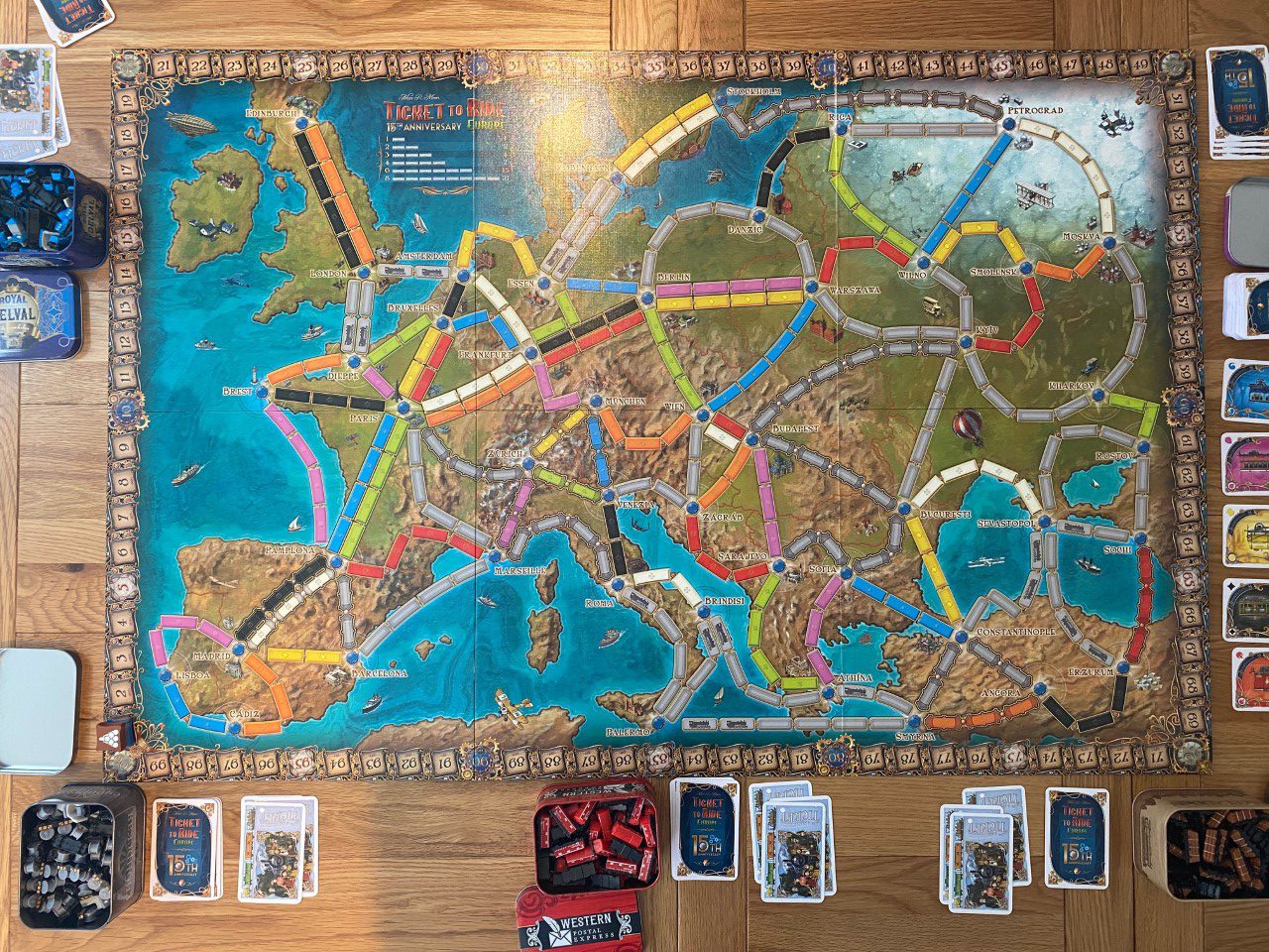 A picture of an almost fully filled out map.